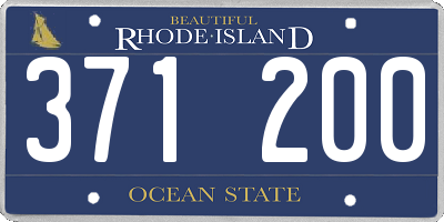 RI license plate 371200