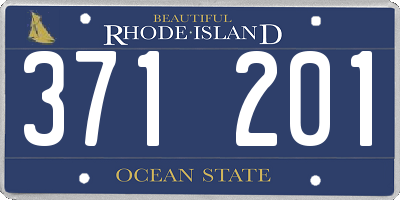 RI license plate 371201