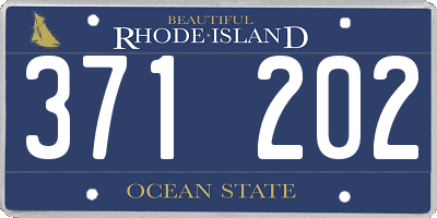 RI license plate 371202