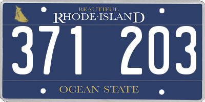 RI license plate 371203