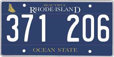 RI license plate 371206