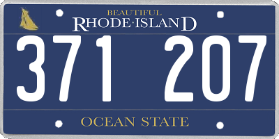 RI license plate 371207