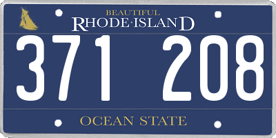 RI license plate 371208