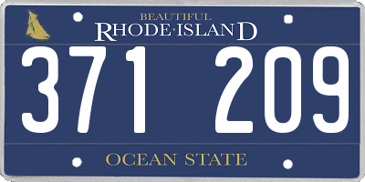 RI license plate 371209