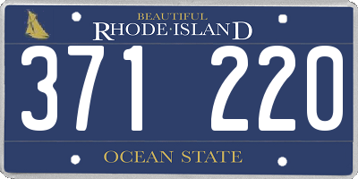 RI license plate 371220