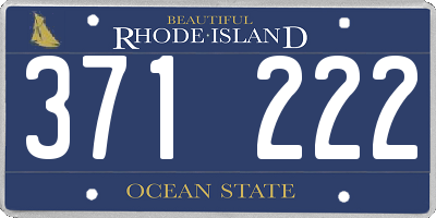 RI license plate 371222