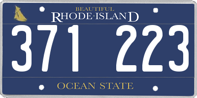 RI license plate 371223