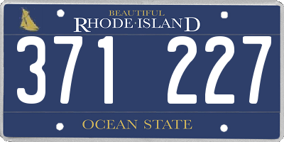 RI license plate 371227
