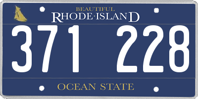 RI license plate 371228