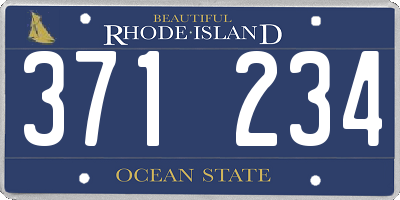 RI license plate 371234