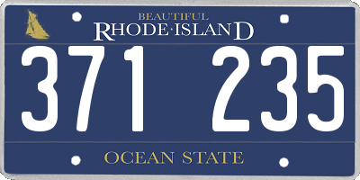 RI license plate 371235