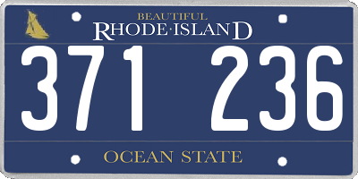 RI license plate 371236