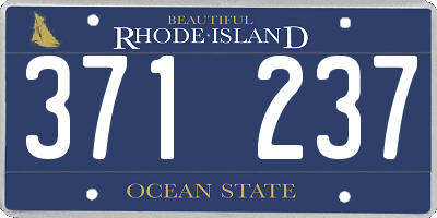 RI license plate 371237