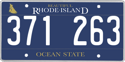 RI license plate 371263