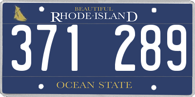 RI license plate 371289