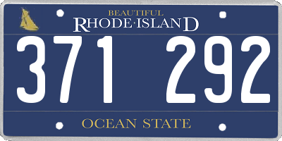 RI license plate 371292