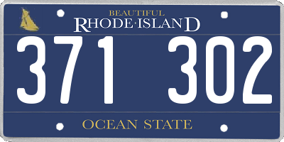 RI license plate 371302