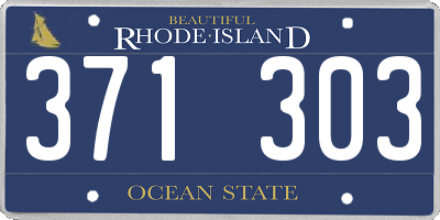 RI license plate 371303