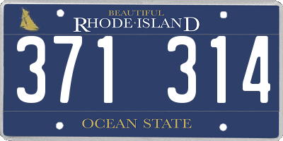 RI license plate 371314