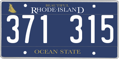 RI license plate 371315