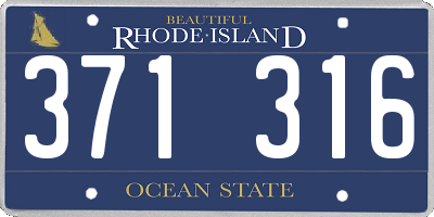 RI license plate 371316