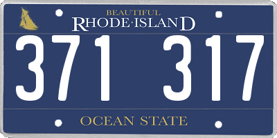 RI license plate 371317