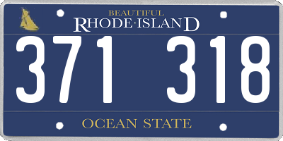 RI license plate 371318