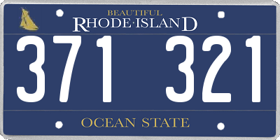 RI license plate 371321