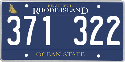 RI license plate 371322