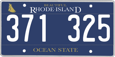 RI license plate 371325