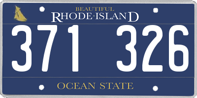 RI license plate 371326