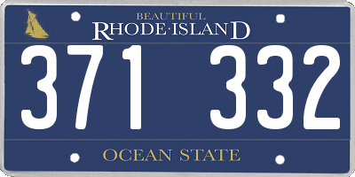 RI license plate 371332