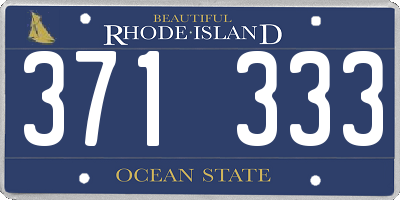 RI license plate 371333