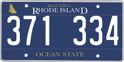 RI license plate 371334