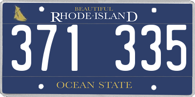RI license plate 371335