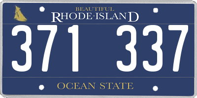 RI license plate 371337