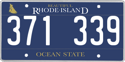 RI license plate 371339