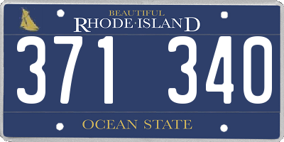 RI license plate 371340