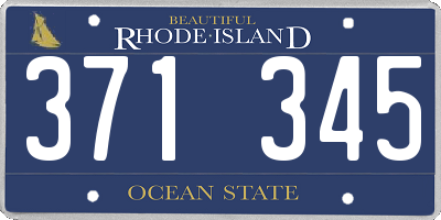 RI license plate 371345