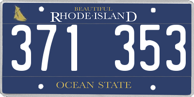 RI license plate 371353
