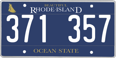 RI license plate 371357