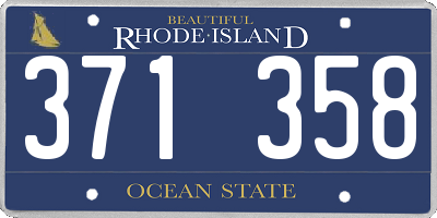 RI license plate 371358