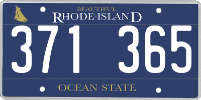 RI license plate 371365