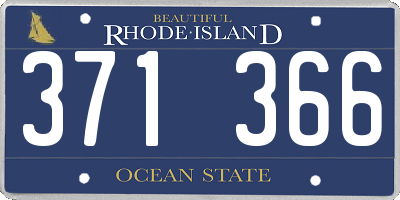 RI license plate 371366
