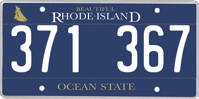RI license plate 371367