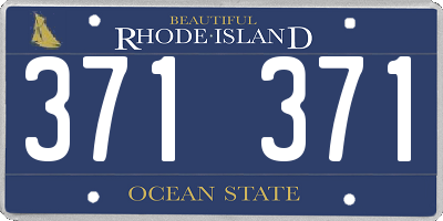 RI license plate 371371