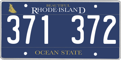 RI license plate 371372