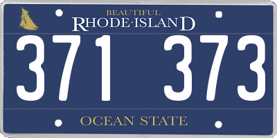 RI license plate 371373