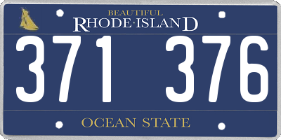 RI license plate 371376