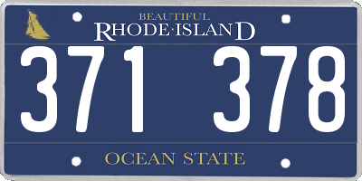 RI license plate 371378